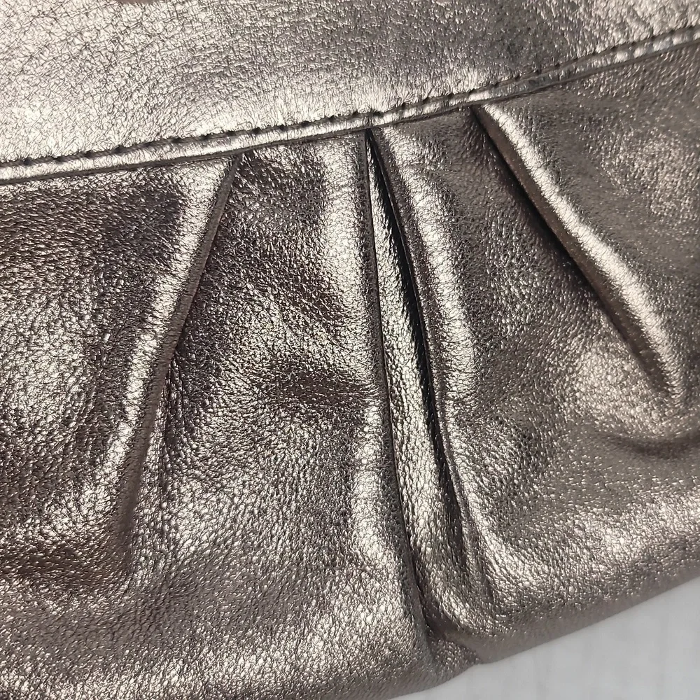 Lauren Merkin Bronze Leather Evening Clutch Wallet Bag